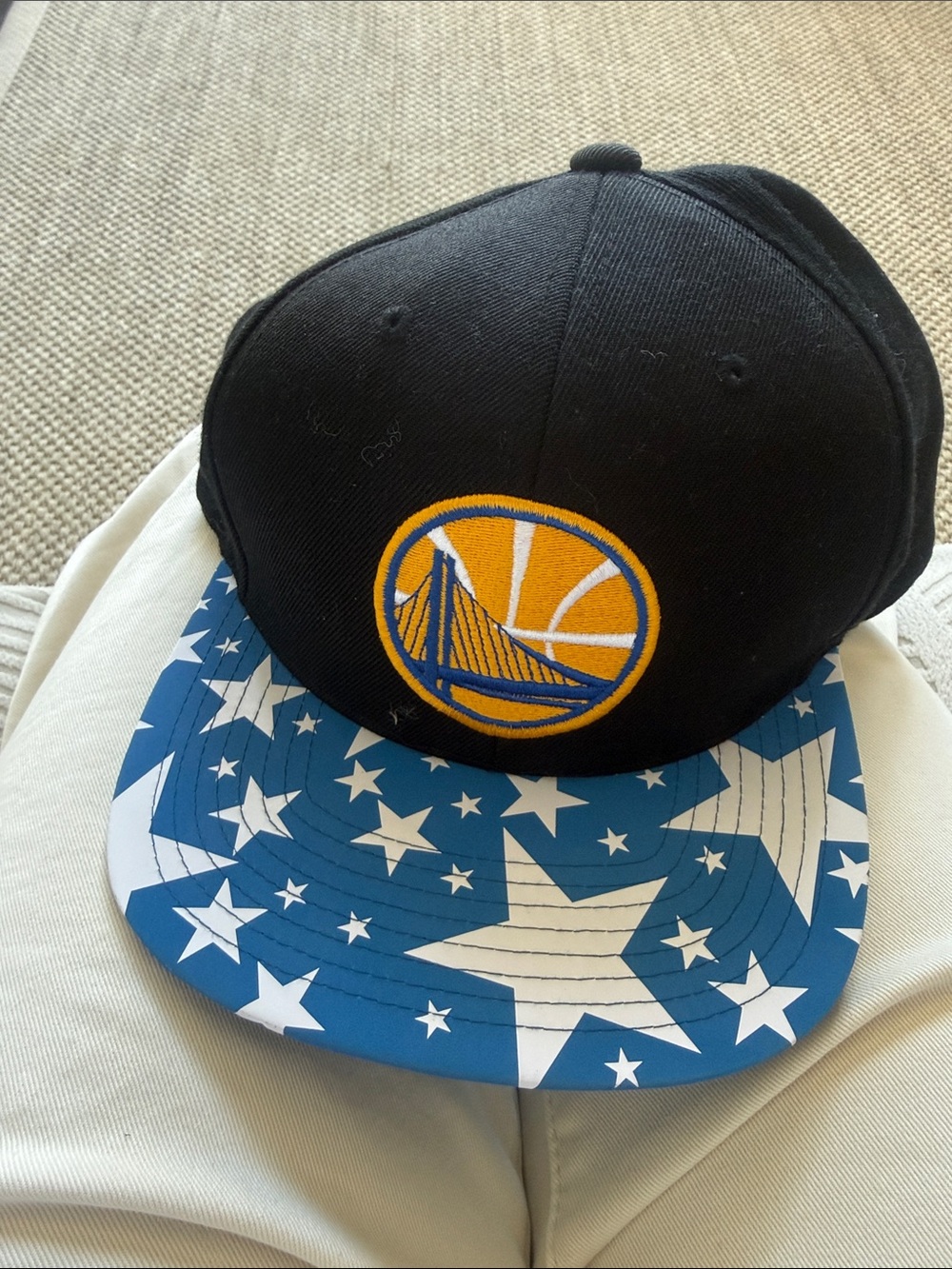 Mitchell & Ness golden state warriors NBA Black Snapback with Blue Star